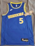 NBA 5 Davis Warriors 22-23 Maillot Retro bleu personnalisé imprimé